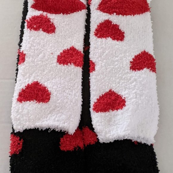 Valentine's Day Themed Fuzzy Lounging Sock Set for Couples - Picture 1 of 6